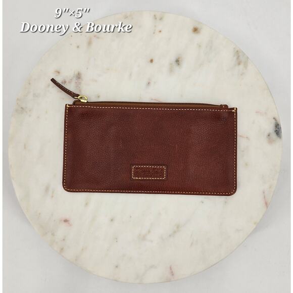 Dooney & Bourke Leather Zip Pouch – Chestnut Brown – NWT (No Tags) – 9"x5" - Picture 1 of 4